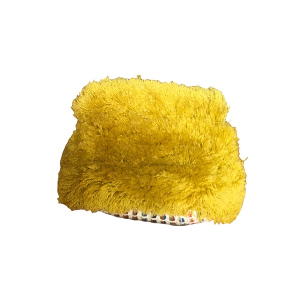 Anthropologie Jasper and Jeera coin purse fuzzy yellow carpet material - Picture 6 of 7